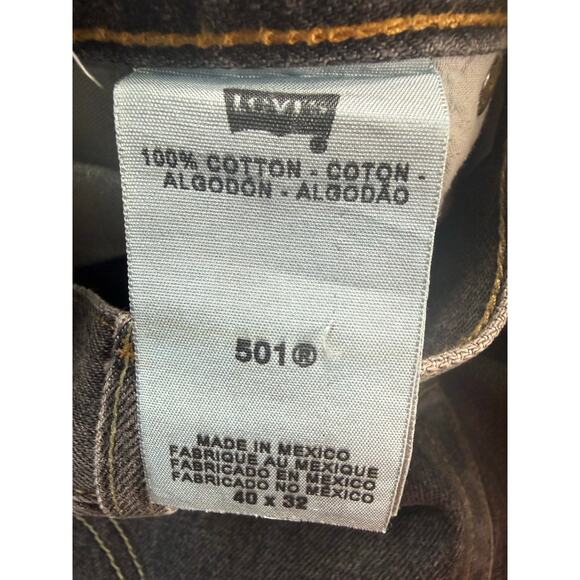 Levi’s 501 XX Mens Jeans Gray Black Wash Straight Leg Button Fly Red Tab W40 L32 - Picture 6 of 16